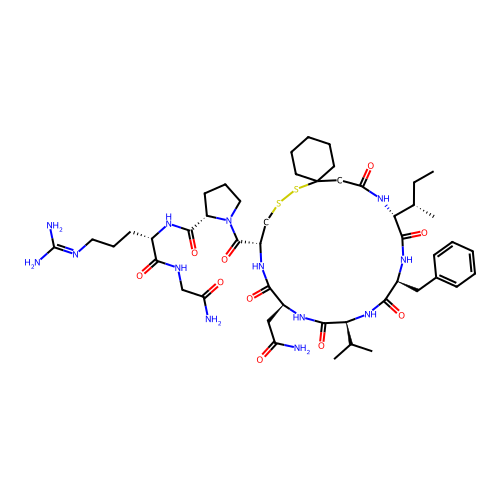 argipressin, (1-mercaptocyclohexaneacetic acid)(1)-Ile(2)-Val(4)- structure