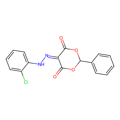 5-[(2-Chlorophenyl)hydrazinylidene]-2-phenyl-1,3-dioxane-4,6-dione structure