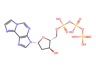 [[(2R,3S,5R)-5-(8a-aminoazeto[2,1-f]purin-3-yl)-3-hydroxyoxolan-2-yl]methoxy-hydroxyphosphoryl] phosphono hydrogen phosphate structure