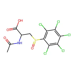 L-Alanine, N-acetyl-3-((pentachlorophenyl)sulfinyl)- structure