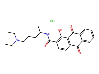N-(4-(Diethylamino)-1-methylbutyl)-9,10-dihydro-1-hydroxy-9,10-dioxo-2-anthracenecarboxamide monohydrochloride structure