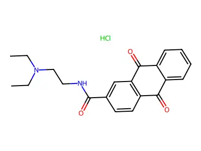N-(2-(Diethylamino)ethyl)-9,10-dihydro-9,10-dioxo-2-anthracenecarboxamide monohydrochloride structure