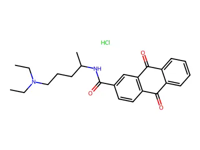 N-(4-(Diethylamino)-1-methylbutyl)-9,10-dihydro-9,10-dioxo-2-anthracenecarboxamide monohydrochloride structure