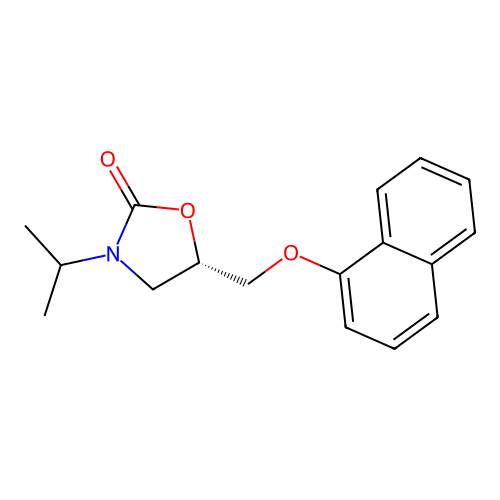 (5S)-5-(naphthalen-1-yloxymethyl)-3-propan-2-yl-1,3-oxazolidin-2-one structure