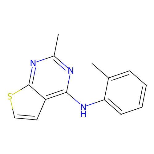 2-Methyl-N-(2-methylphenyl)thieno(2,3-d)pyrimidin-4-amine structure