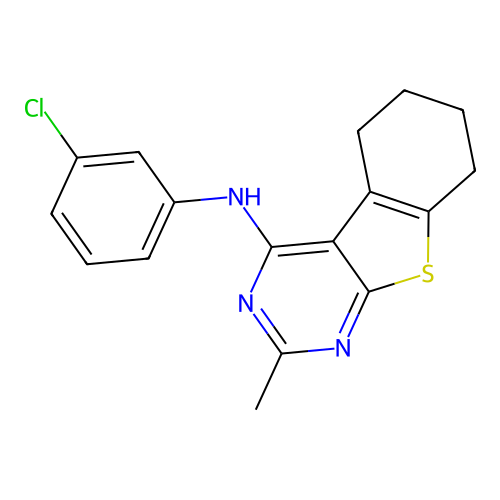 N-(3-chlorophenyl)-2-methyl-5,6,7,8-tetrahydro-[1]benzothiolo[2,3-d]pyrimidin-4-amine structure