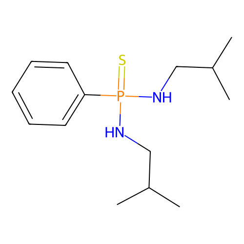 2-methyl-N-[(2-methylpropylamino)-phenylphosphinothioyl]propan-1-amine structure