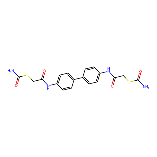 s,s'-{biphenyl-4,4'-diylbis[imino(2-oxoethane-2,1-diyl)]} dicarbamothioate structure
