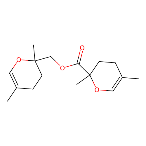 (2,5-dimethyl-3,4-dihydropyran-2-yl)methyl 2,5-dimethyl-3,4-dihydropyran-2-carboxylate structure