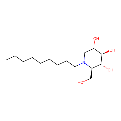 N-Nonyldeoxynojirimycin structure