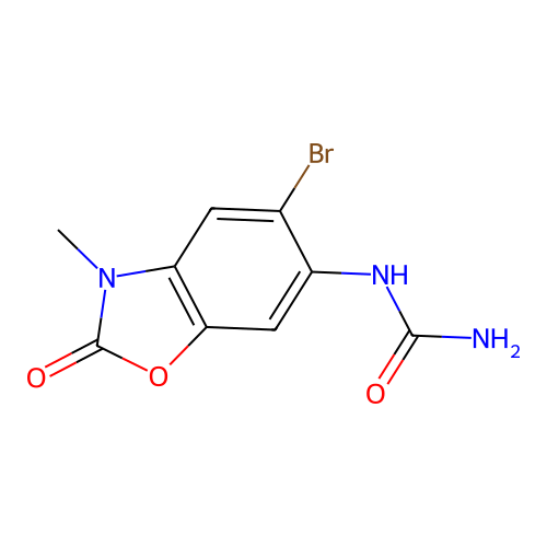(5-Bromo-3-methyl-2-oxo-1,3-benzoxazol-6-yl)urea structure