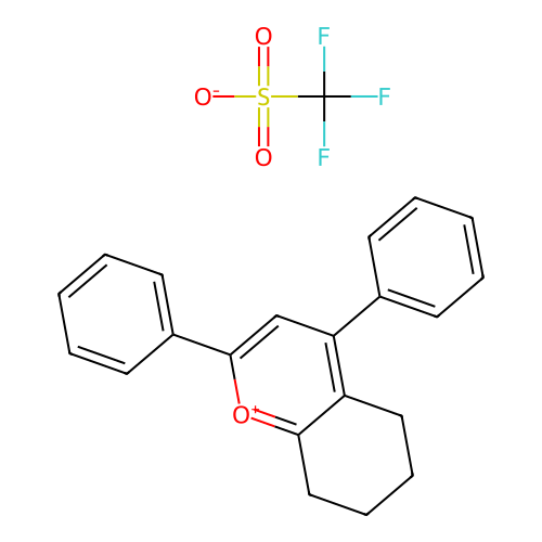 2,4-Diphenyl-5,6,7,8-tetrahydro-1-benzopyran-1-ium trifluoromethanesulfonate structure