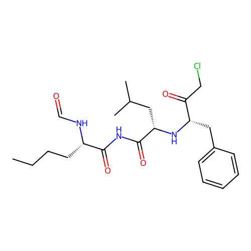 N-formylnorleucyl-leucyl-phenylalanine chloromethyl ketone structure