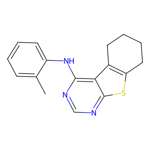 N-(2-methylphenyl)-5,6,7,8-tetrahydro-[1]benzothiolo[2,3-d]pyrimidin-4-amine structure