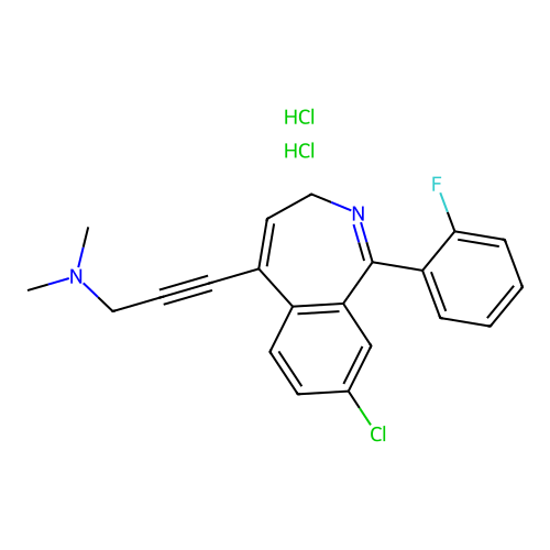 2-Propyn-1-amine, 3-(8-chloro-1-(2-fluorophenyl)-3H-2-benzazepin-5-yl)-N,N-dimethyl-, dihydrochloride structure