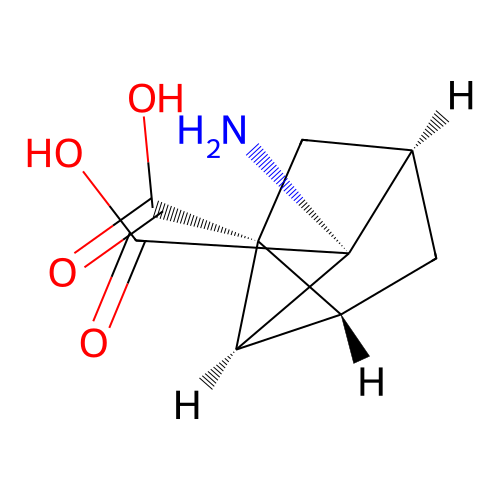 (1R,2S,3R,4R,6R)-3-aminotricyclo[2.2.1.02,6]heptane-1,3-dicarboxylic acid structure