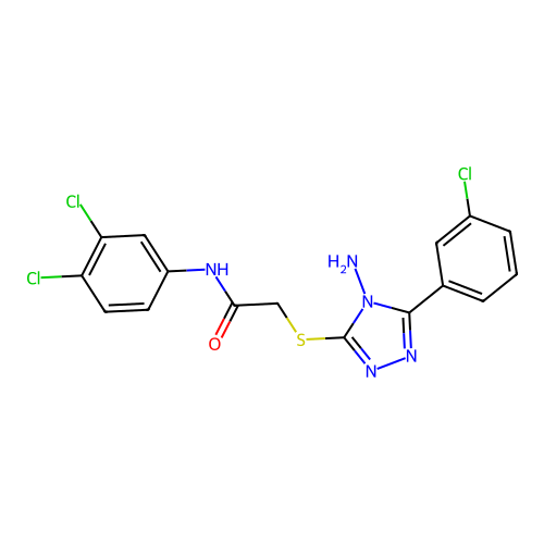 C16H12Cl3N5OS structure