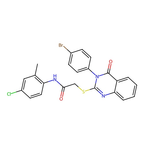 2-{[3-(4-bromophenyl)-4-oxo-3,4-dihydroquinazolin-2-yl]sulfanyl}-N-(4-chloro-2-methylphenyl)acetamide structure