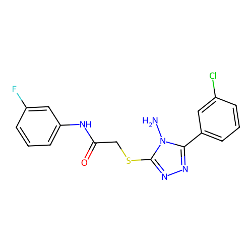 2-{[4-amino-5-(3-chlorophenyl)-4H-1,2,4-triazol-3-yl]sulfanyl}-N-(3-fluorophenyl)acetamide structure