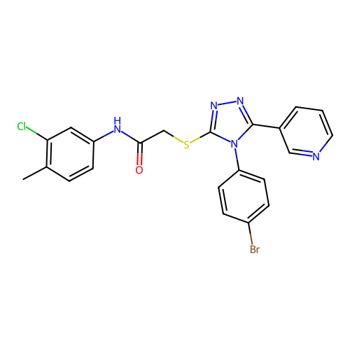 C22H17BrClN5OS structure