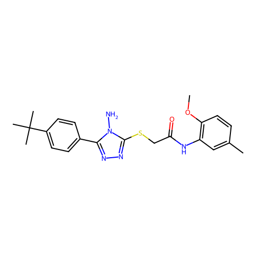 2-{[4-amino-5-(4-tert-butylphenyl)-4H-1,2,4-triazol-3-yl]sulfanyl}-N-(2-methoxy-5-methylphenyl)acetamide structure
