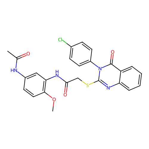 N-[5-(acetylamino)-2-methoxyphenyl]-2-{[3-(4-chlorophenyl)-4-oxo-3,4-dihydroquinazolin-2-yl]sulfanyl}acetamide structure