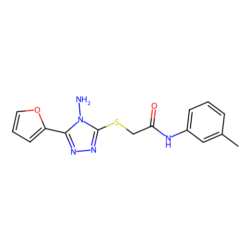 2-((4-amino-5-(furan-2-yl)-4H-1,2,4-triazol-3-yl)thio)-N-(m-tolyl)acetamide structure
