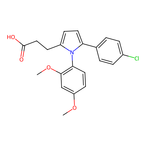 3-[5-(4-chlorophenyl)-1-(2,4-dimethoxyphenyl)pyrrol-2-yl]propanoic Acid structure