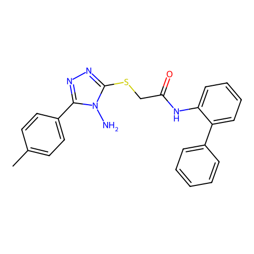 2-{[4-amino-5-(4-methylphenyl)-4H-1,2,4-triazol-3-yl]sulfanyl}-N-(biphenyl-2-yl)acetamide structure