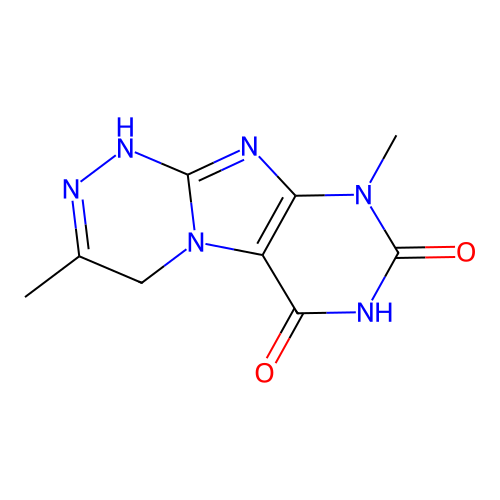3,9-dimethyl-7,9-dihydro-[1,2,4]triazino[3,4-f]purine-6,8(1H,4H)-dione structure