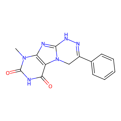 9-Methyl-3-phenyl-1,4-dihydropurino[8,7-c][1,2,4]triazine-6,8-dione structure