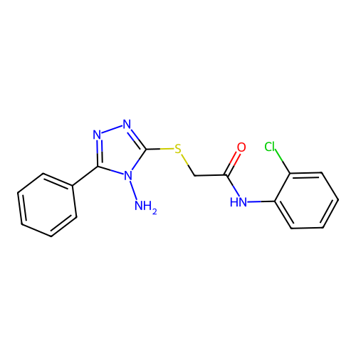 2-[(4-amino-5-phenyl-4H-1,2,4-triazol-3-yl)sulfanyl]-N-(2-chlorophenyl)acetamide structure