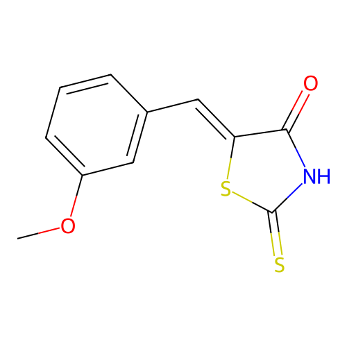 (5Z)-5-[(3-methoxyphenyl)methylidene]-2-sulfanylidene-1,3-thiazolidin-4-one structure
