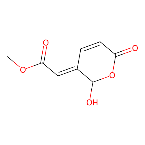 methyl (2E)-2-(2-hydroxy-6-oxopyran-3-ylidene)acetate structure