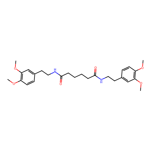 N,N'-bis[2-(3,4-dimethoxyphenyl)ethyl]hexanediamide structure