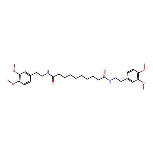 N,N'-bis[2-(3,4-dimethoxyphenyl)ethyl]decanediamide structure