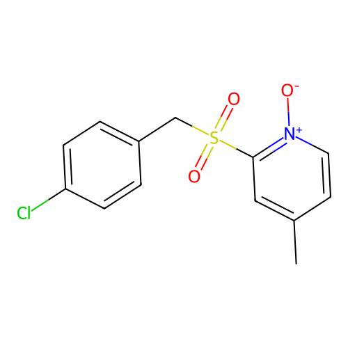 Pyridine, 2-[[(4-chlorophenyl)methyl]sulfonyl]-4-methyl-, 1-oxide structure