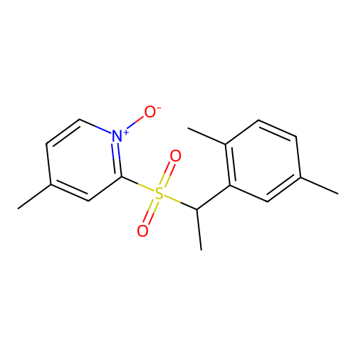 Pyridine, 2-[[1-(2,5-dimethylphenyl)ethyl]sulfonyl]-4-methyl-, 1-oxide structure