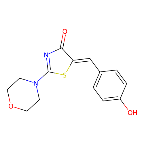 5-(4-Hydroxybenzylidene)-2-(4-morpholinyl)-1,3-thiazol-4(5H)-one structure