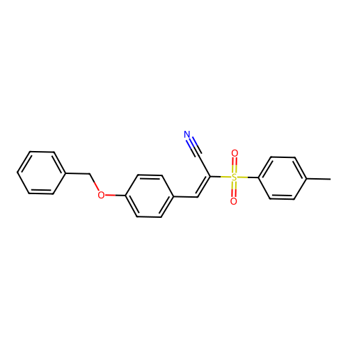 (E)-3-(4-(benzyloxy)phenyl)-2-tosylacrylonitrile structure