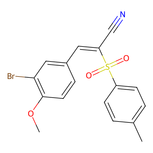 3-(3-Bromo-4-methoxyphenyl)-2-((4-methylphenyl)sulfonyl)prop-2-enenitrile structure