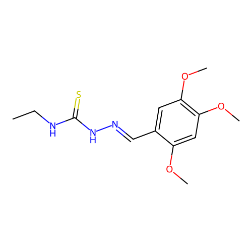 1-Ethyl-3-[(2,4,5-trimethoxyphenyl)methylideneamino]thiourea structure