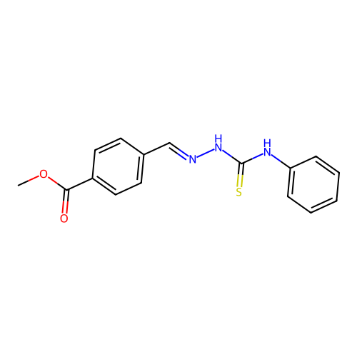 Methyl 4-[(phenylcarbamothioylhydrazinylidene)methyl]benzoate structure
