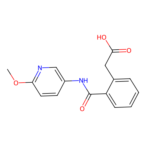 2-{2-[(6-Methoxypyridin-3-yl)carbamoyl]phenyl}acetic acid structure