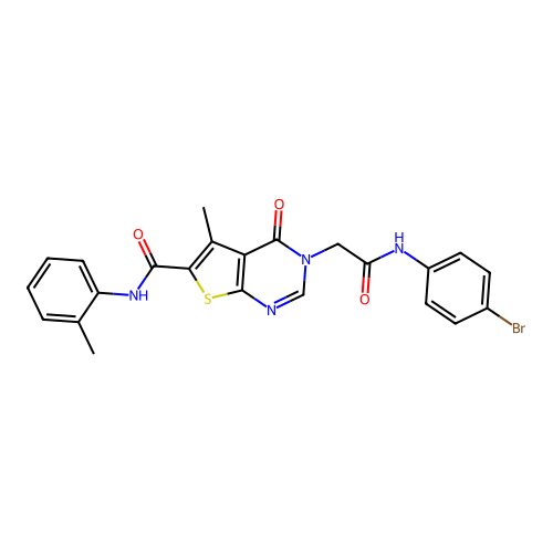 N-(4-Bromophenyl)-5-methyl-6-[[(2-methylphenyl)amino]carbonyl]-4-oxothieno[2,3-d]pyrimidine-3(4H)-acetamide structure