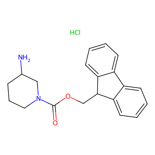 (9H-Fluoren-9-yl)methyl 3-aminopiperidine-1-carboxylate--hydrogen chloride (1/1) structure