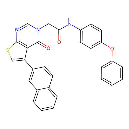 5-(2-Naphthalenyl)-4-oxo-N-(4-phenoxyphenyl)thieno[2,3-d]pyrimidine-3(4H)-acetamide structure