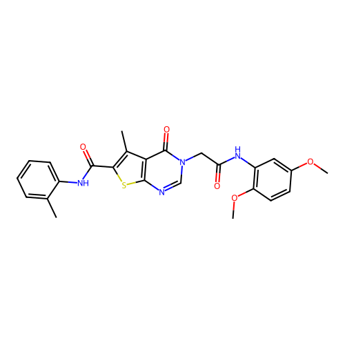 N-(2,5-Dimethoxyphenyl)-5-methyl-6-[[(2-methylphenyl)amino]carbonyl]-4-oxothieno[2,3-d]pyrimidine-3(4H)-acetamide structure