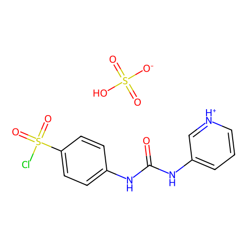 4-(3-Pyridin-3-yl-ureido)benzenesulfonyl chloride hydrogen sulfate structure