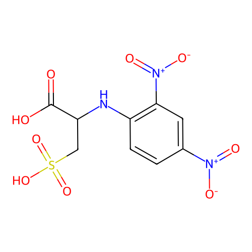 2-[(2,4-Dinitrophenyl)amino]-3-sulfopropanoic acid structure
